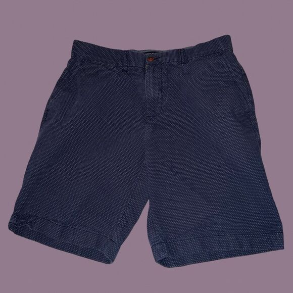 Tommy Hilfiger Men's Blue Polka Dot Flat Front Classic Fit Shorts Size 32 - Picture 4 of 5